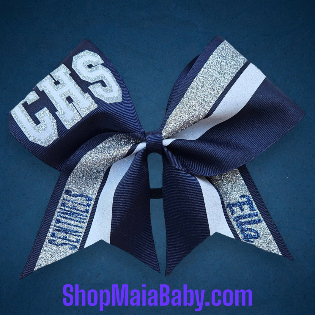 Double Stripe Glitter Custom Bow