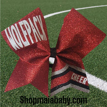 Load image into Gallery viewer, Glitter Mascot Cheer Bow
