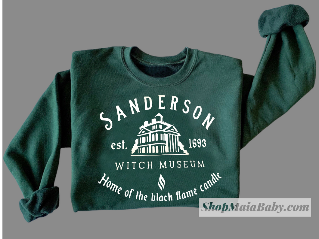 Sanderson Witch Museum Sweatshirt- Hunter Green