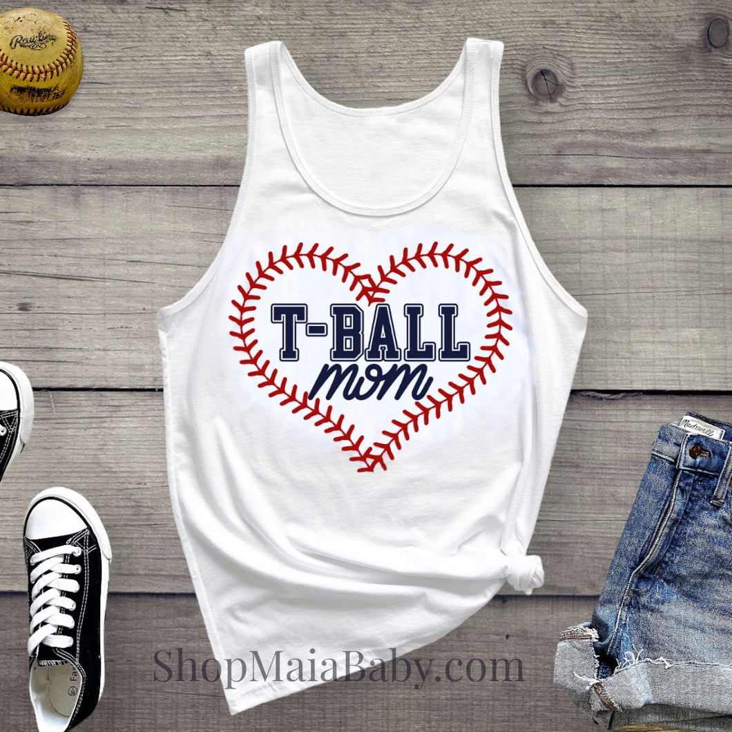 T-Ball Mom Heart Tank Top